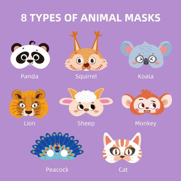 3D Animal Mask Paper Arts Crafts Party Decoration Forest Educational Toys