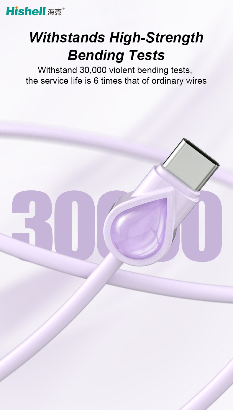 Liquid Silicone Mobile Phone USB Cables Type C Non Twisting Multiscene