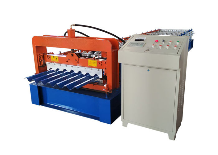 Roofing Profile Trapezoidal 750 Model Steel Sheet Metal Roll Forming Machines With Delta PLC