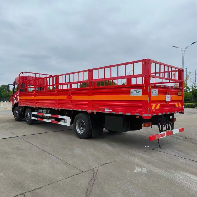 Customized Red Color 6X2 Gas Cylinder Transport Truck Fence Cargo Truck 20 Tons Load