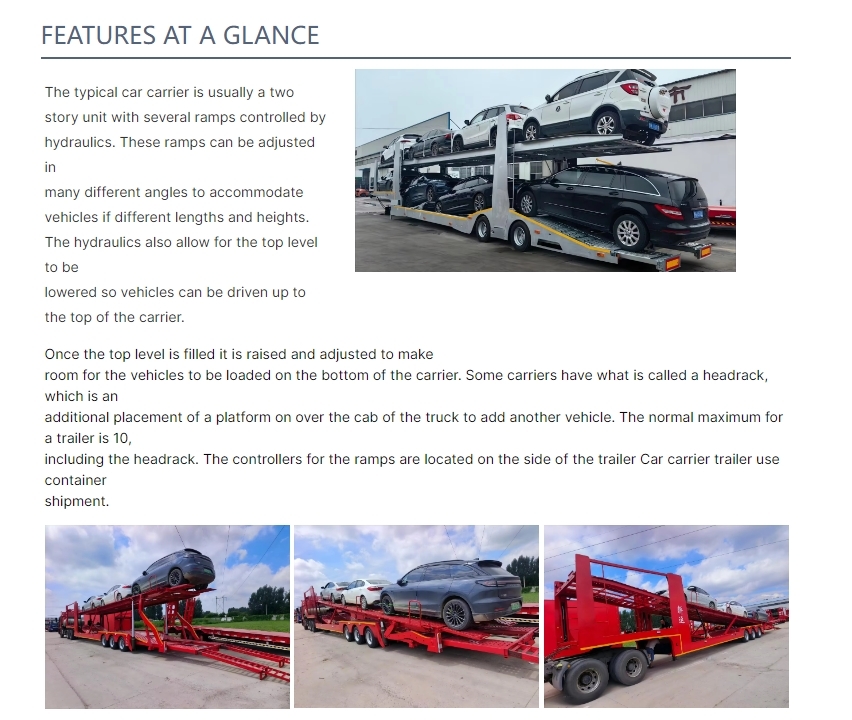 Reliable Car Carrier Semi Trailer For Efficient Cars Transportation Ensuring Max Protection High Stability