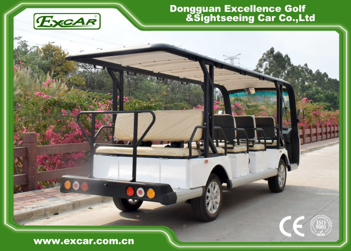 White Electric Sightseeing Cart For 14 Person 4500 * 1500 * 200 MM