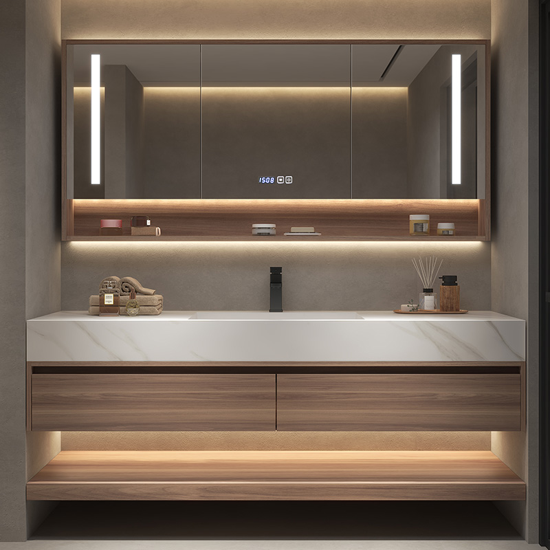 Customized Width High End Professional Waterproof Bathroom Sink Vanity Single Bathroom Floating Vanity