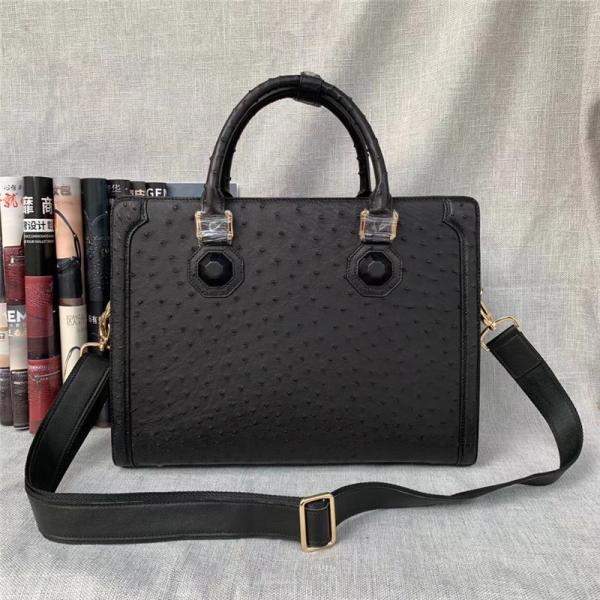 Business Style Authentic Ostrich Skin Men's Passcode Briefcase Large Shoulder