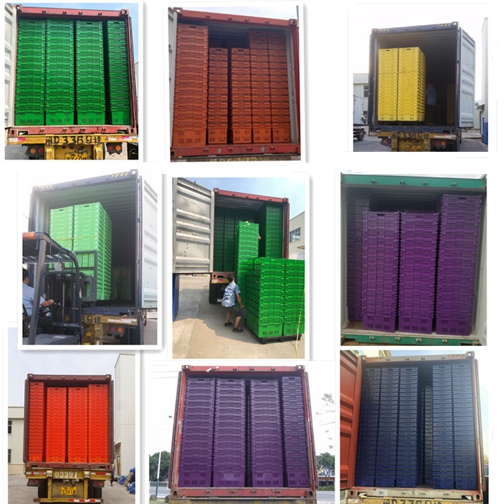 Customized Color Shipping Container Logistics Stacking Plastic Crate for Tool Parts