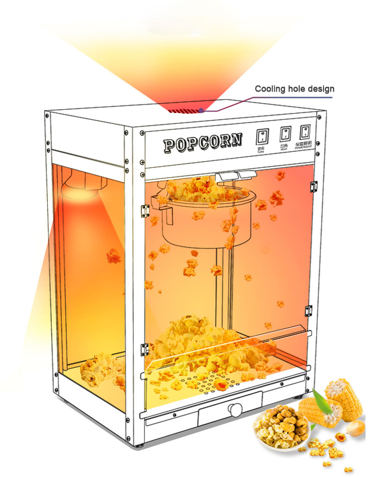 Fast and Easy Popcorn Production with Quick-Heat Technology Stainless Steel Machine