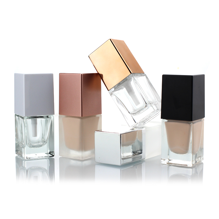 Custom Empty Foundation Bottle 30ml For Makeup Packaging With Black Cap And Pump