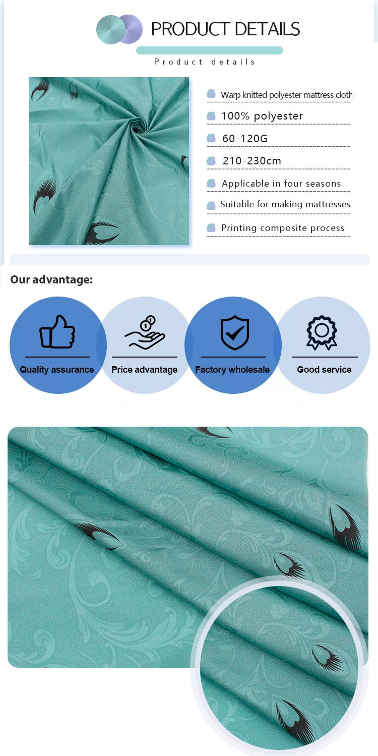 Shrink Resistant Tricot Mattress Quilted Fabric For Home Textile