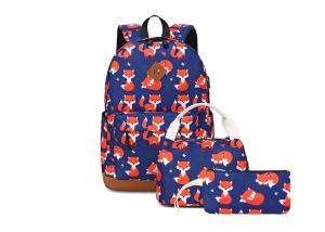 China Cute Fox Prints Front Pocket Children School Bag on sale