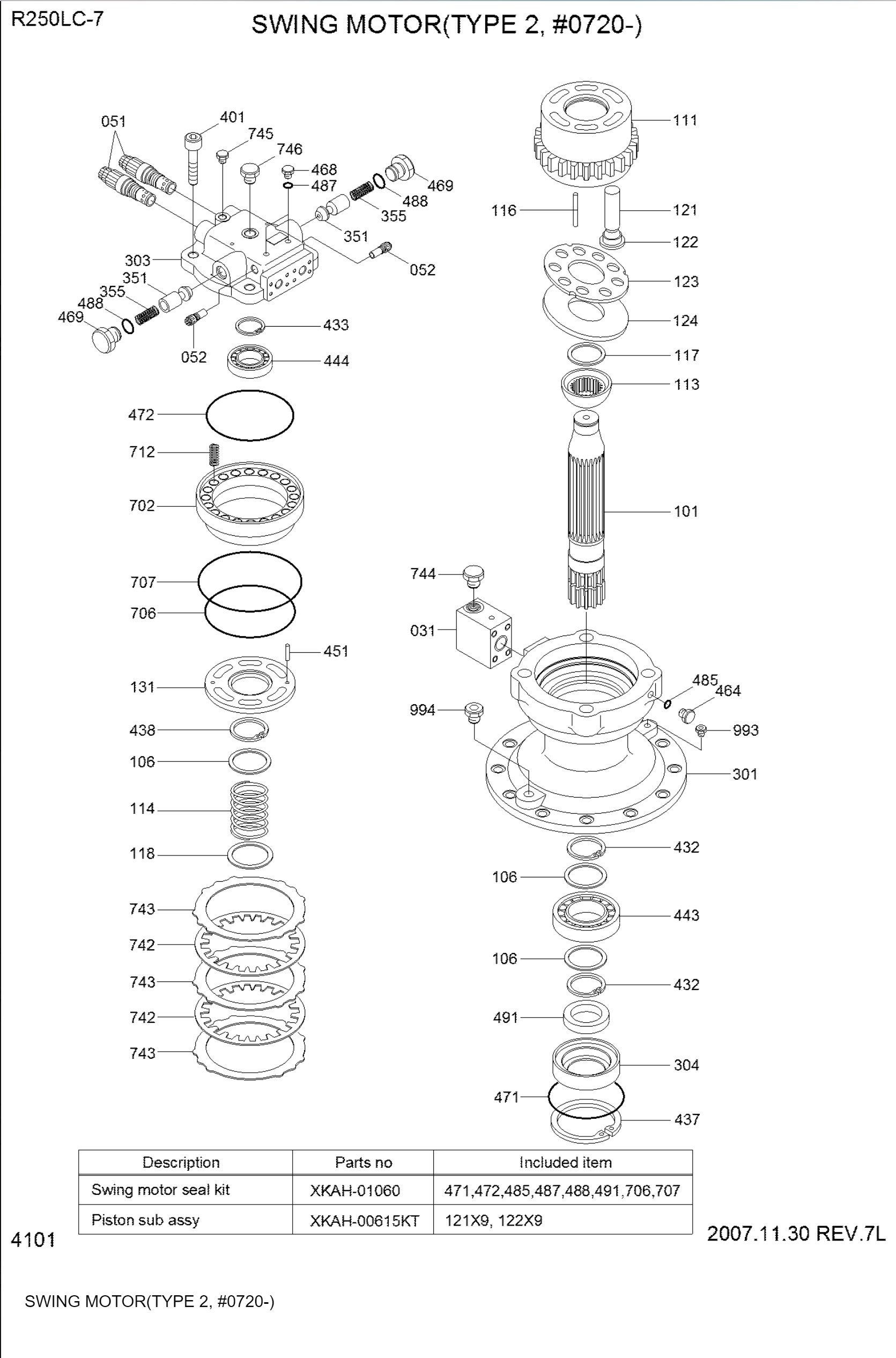 R250-7 M2X170 Hyundai Excavator Spare Parts 31N7-10160 Swing Drive