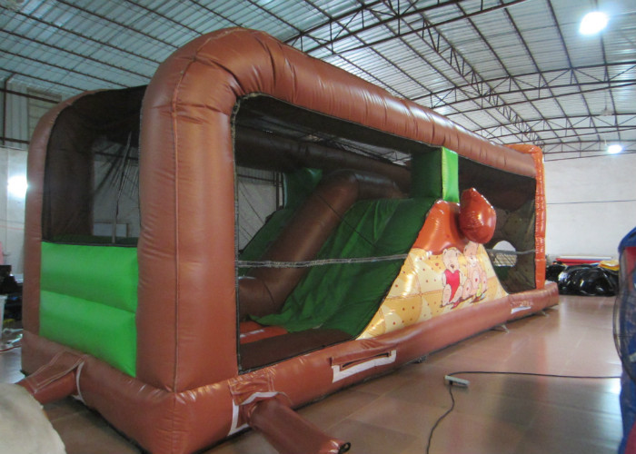 Lovely Obstacle Course Bounce House , Kids Inflatable Obstacle Course 3 X 9x 3m