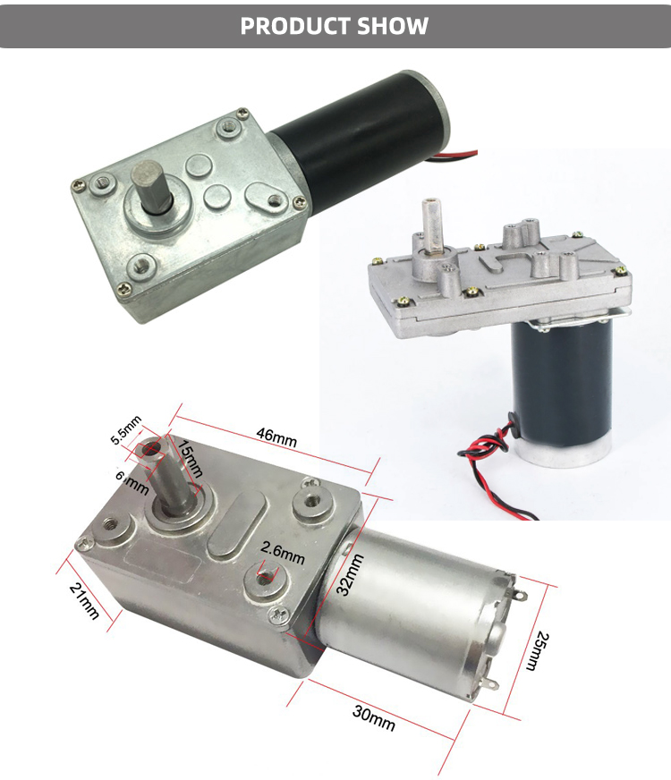 Faradyi Customized 370 Dc Micro Gear Motor 12V 180Rpm Vending Machine Gearbox Motor Worm Gear Motor