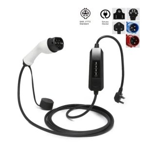 China New Portable 16A AC Ev Charger 3.5KW Smart Adjustable Current Type 1 Type 2 Mobile Ev Charger EV Charging Station on sale