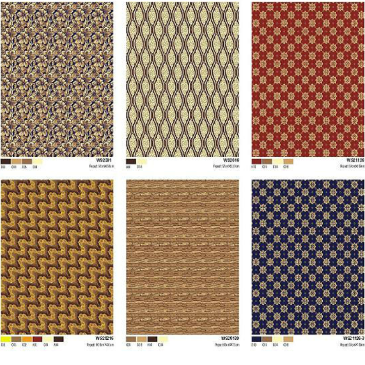 Chinese style flower printed wall to wall carpet