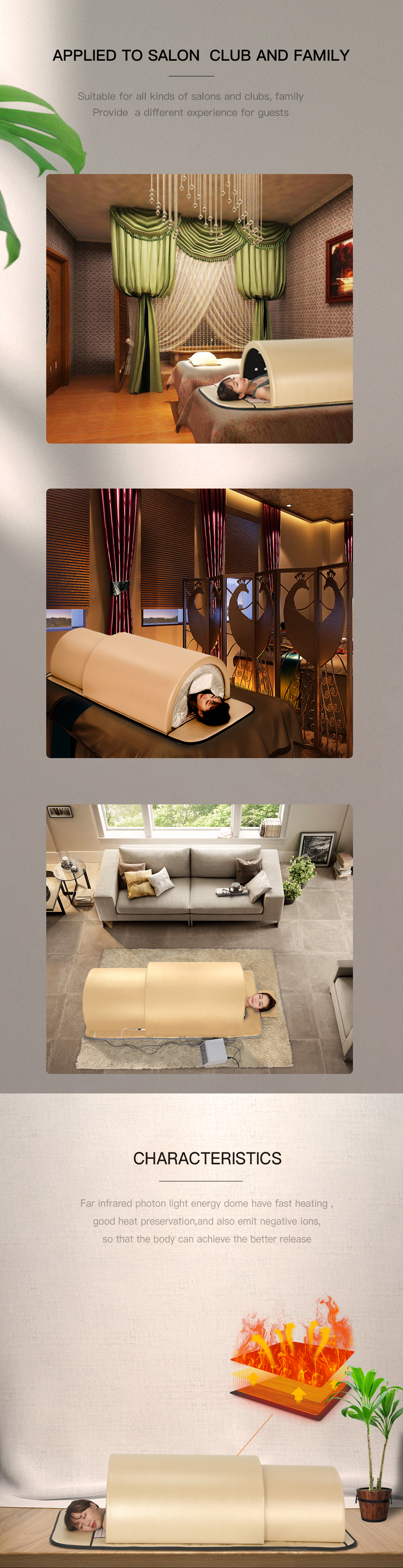 110V 1200W Heat Far Infrared Sauna Dome Capsule And Pillow