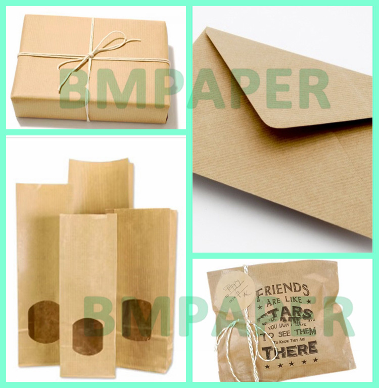50g Ribbed Brown Kraft Wrapping Paper For Coffee Bean Bags 750mm 1 Side Glossy
