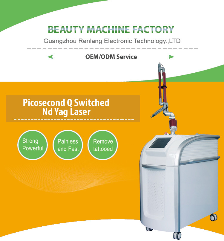 Q Switched Nd Yag Picosecond Laser Tattoo Removal Machine 2mm-10mm