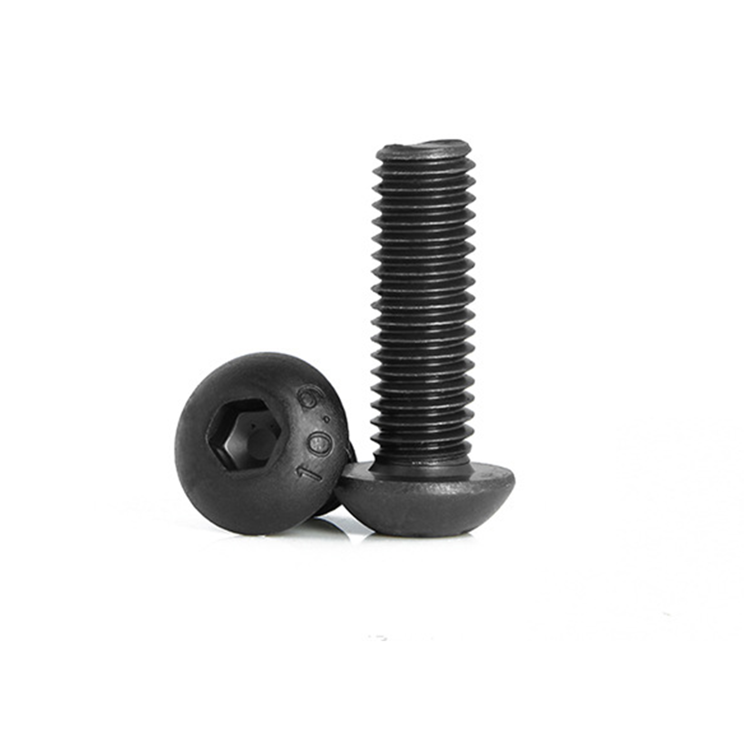 Carbon Steel DIN7380 M12 Black Oxide Button Socket Hexagon Bolt Grade 10.9 Metric Thread 20mm-100mm