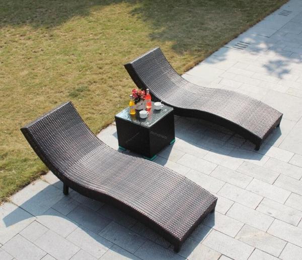 Leisure Aluminium PE Rattan Sunbed All weather Outdoor Garden Patio Lounge