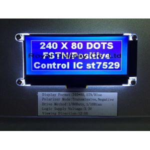 240X80 Cog IC St7529 Transflective LCD Display FStn FPC Parallel
