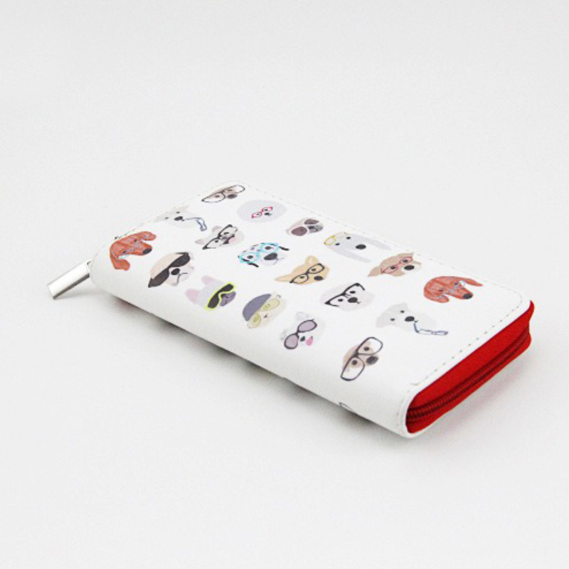 Customized Slim Floral Print PU Leather Credit Card Holder with Customized Color Design