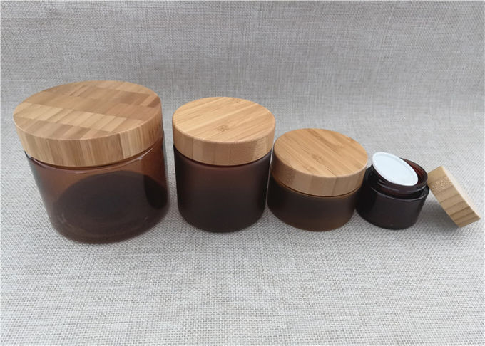 Amber Plastic Cosmetic Jars Environmentally Friendly Customized Size