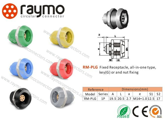 1.3mm Lemo Alternative Circular Plastic Connectors PPS PEEK Insulator For ECG Monitor