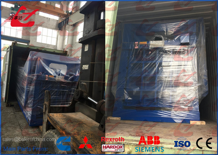 Waste Newspaper Baler Hydraulic Baling Machine , 22kw Horizontal Cardboard Baler