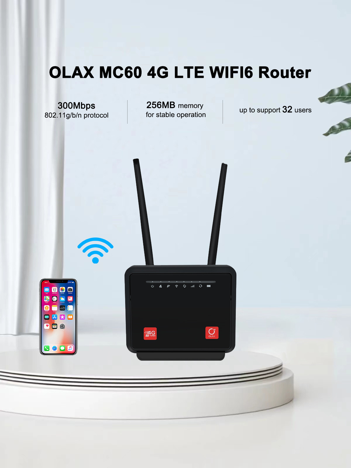OLAX MC60 Unlocked 4G LTE WiFi Modem CPE Router Home wireless Hotspot 4G CAT4 CAT6 Routers with Sim Card Slot
