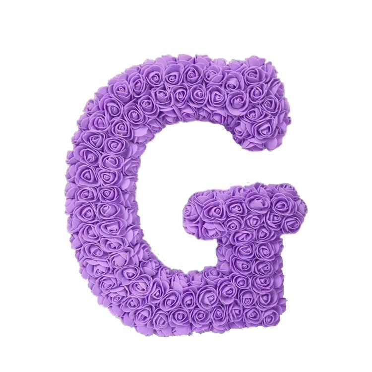 New arrival Foam rose letter from A to Z 38cm PE Rose Flower Letter For Wedding Decoration A-Z Rose Letter