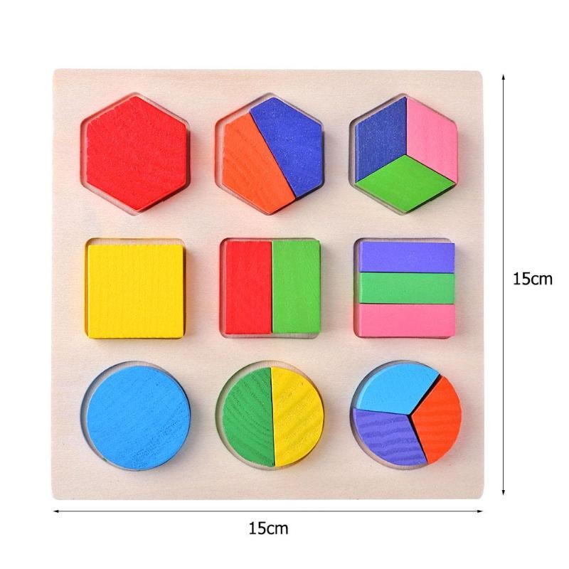 Sorting Wooden Montessori Baby Toys Geometric Wooden Blocks 15cm Preschool