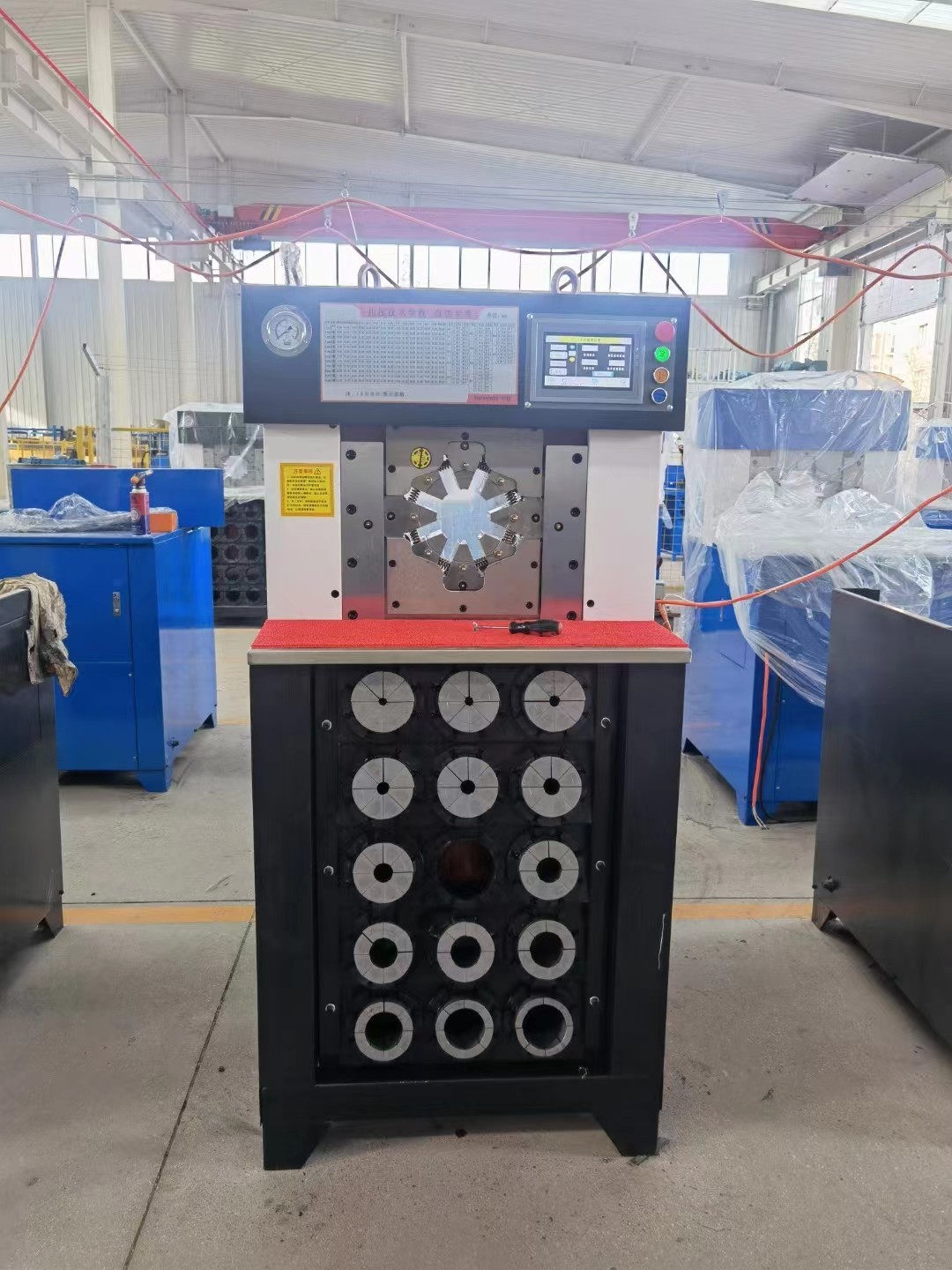 3 Inch PLC Control System 6 - 76mm AC Hose Crimping Machine For Efficient Crimping Max Opening 158mm