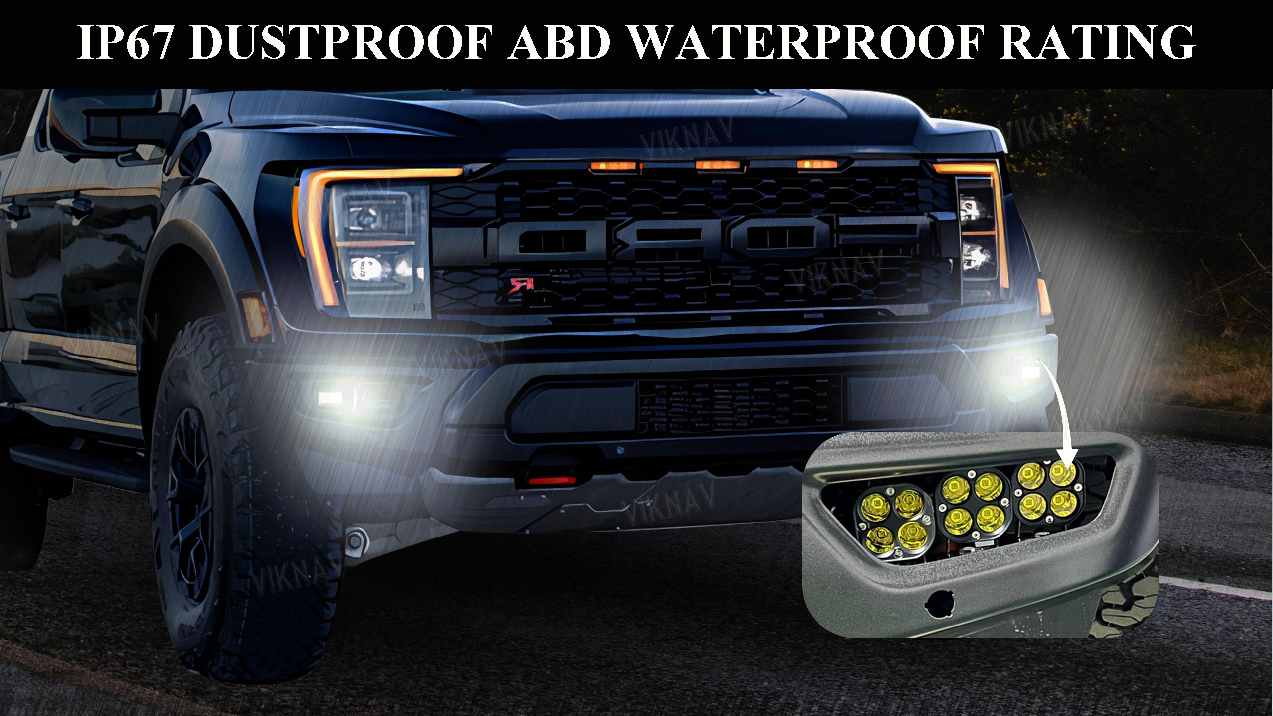 Viknav Front Bumper Fog Lamp Mount Bracket Replacement Cube For Car Ford F150