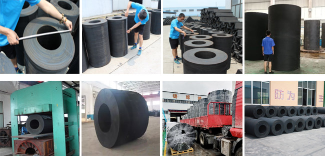 Cylindrical Hollow O Shape Marine Dock Bumpers NR / NBR Material