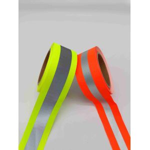 2" 1 1/2 Inch Reflective Webbing With Scotchliteh Gray Reflector Tape Hi-Viz