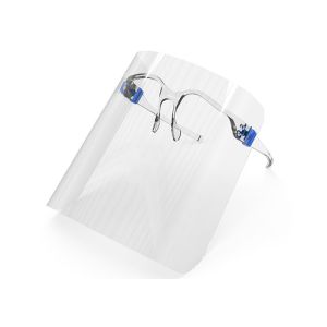  Recycled Reusable Ppe Clear elastic Headband Face Shield With Glasses Manufactures