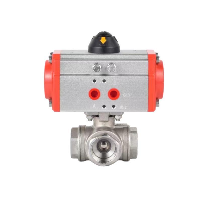 3/4&prime;&prime; Thread Ends Pneumatic Three-Way Ball Valve