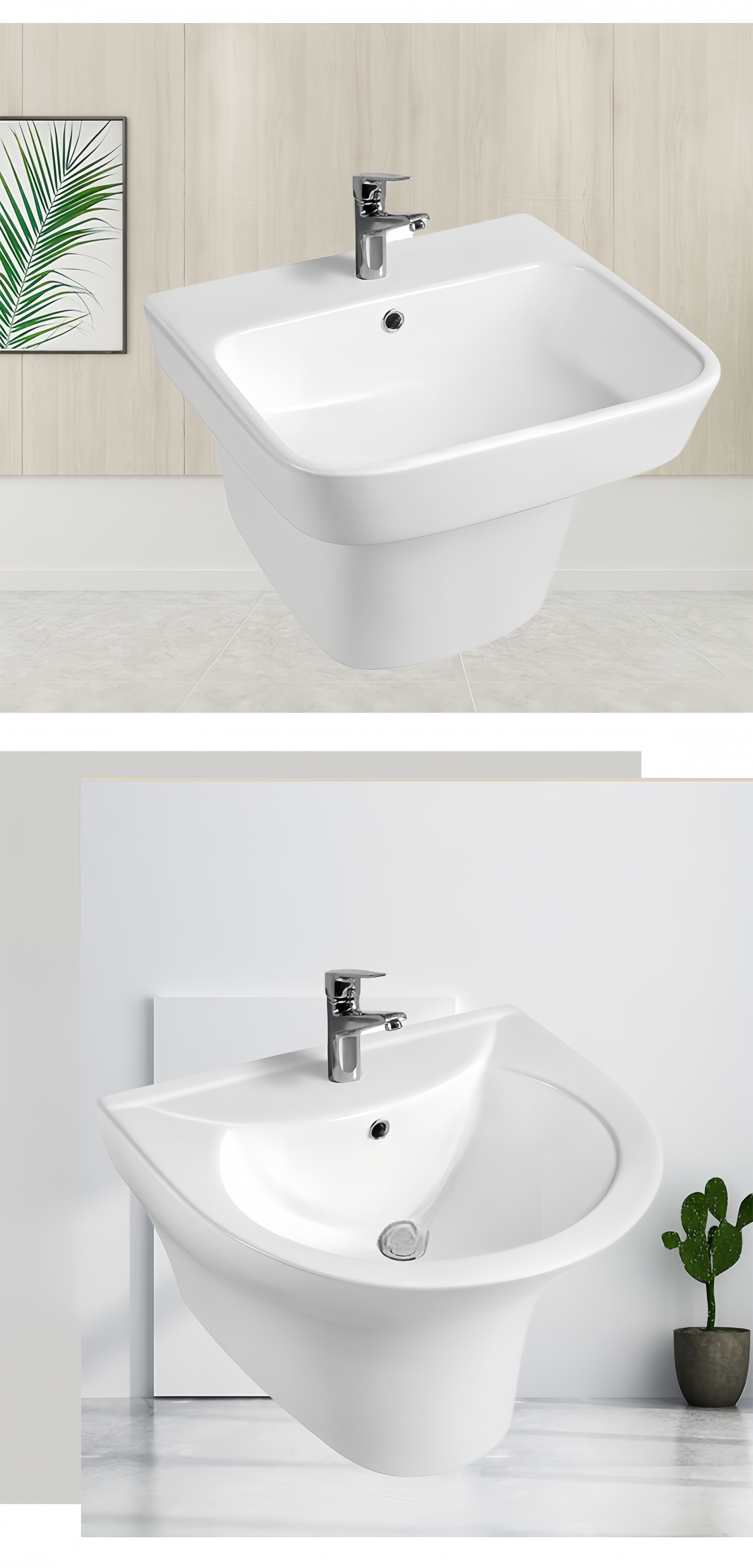 Slowly Toilet Seat Cover Pedestal Hand Wash Basin for Fancy Dining Room 680x370x830mm