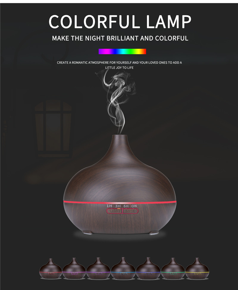 HomeFish Wood Grain USB Ultrasonic Aroma Humidifier Mist Output 30ml/H
