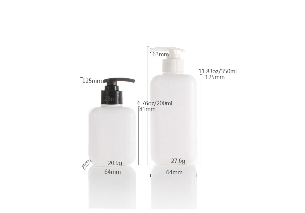 Shower Gel 350ml HDPE Lotion Plastic Bottle White Round Shoulder