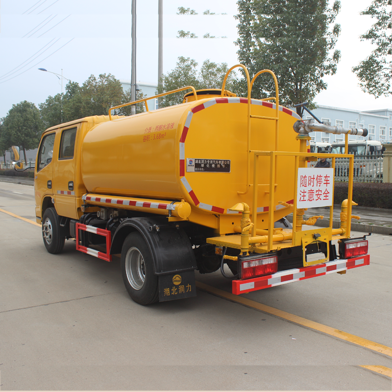 Yellow Double Row 4000-5000 Litrers Green Spraying Truck Street Sprinkle Water Feeder water Bowser