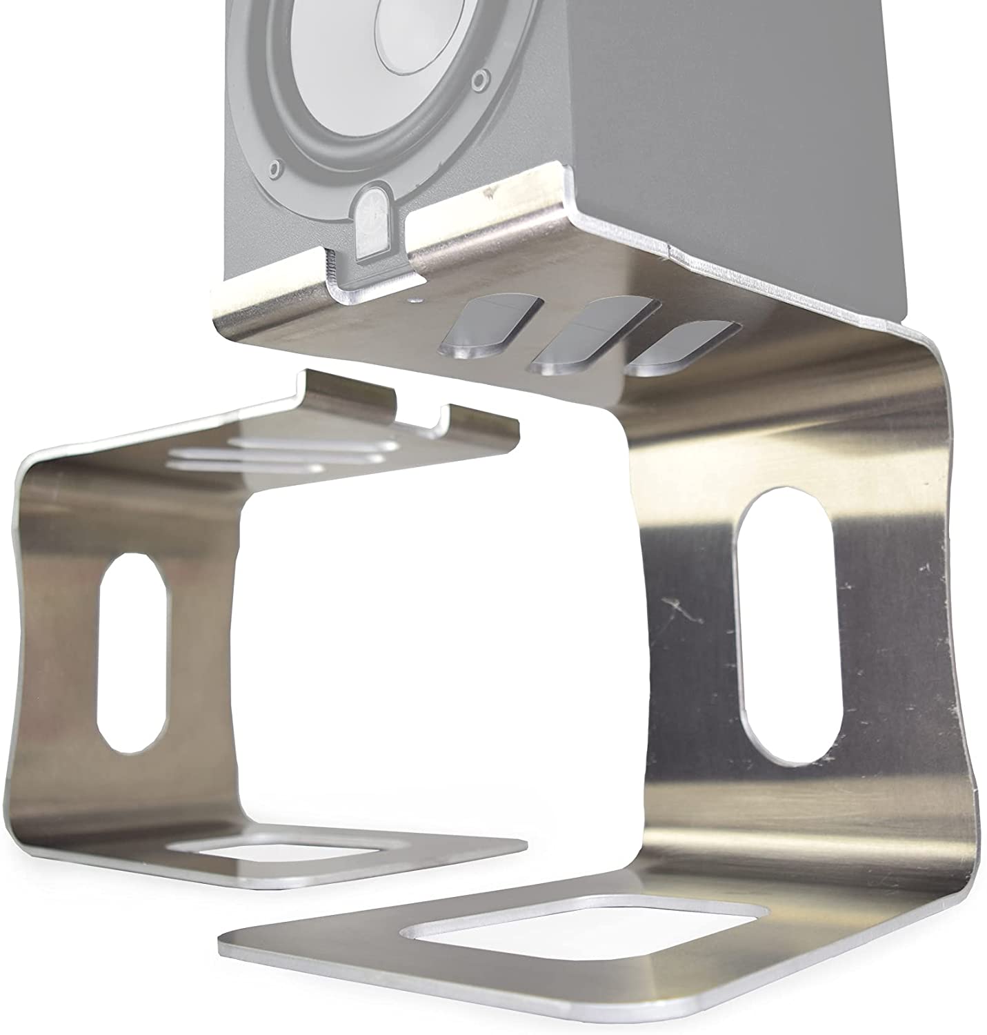 Powder Coating Desktop Speaker Stand For Bookshelf And Laptop Audio Customized Packing
