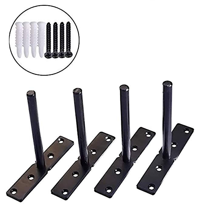 6-Inch Metal Steel Bracket Heavy-Duty Floating Shelf Bracket for White Floating Shelf