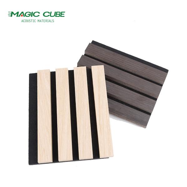 Customized Edge to Edge 13mm Oak Veneer Wood Acoustic Insulation for Soundproofi