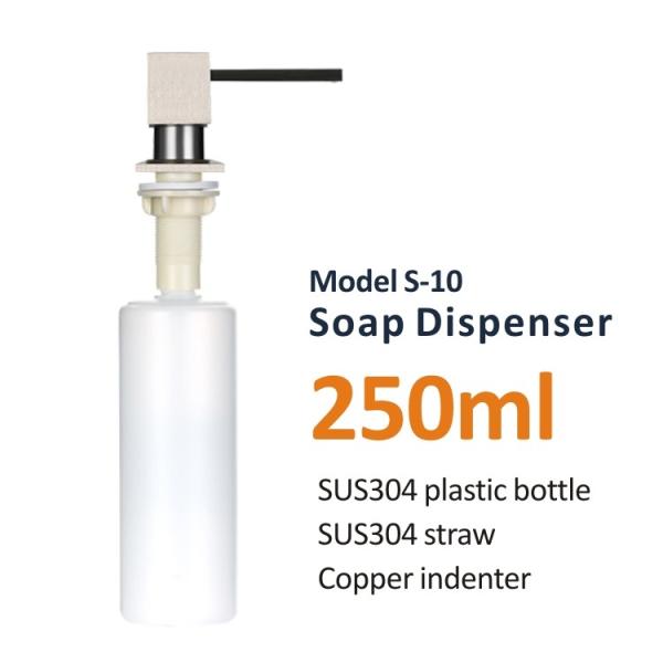 SUS304 Straw Kitchen Counter Soap Dispenser 250ml PE Plastic Bottle Copper
