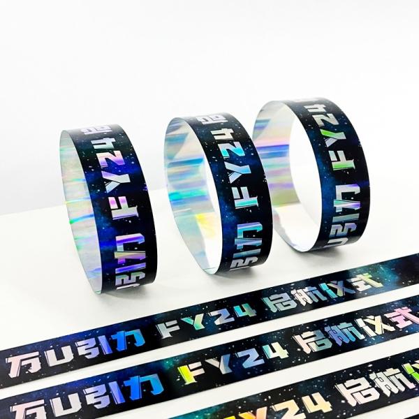 Quality Factory Customization Event Wristband Shiny Laser Glitter Concert Music Festival Party Activity Wristband For Adult Kids for sale