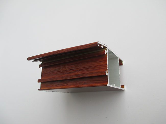 Wooden Grain Transfer Aluminium Window Extrusions For Double Casement Window
