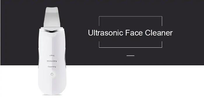 Black Ultrasonic Face Cleaner Skin Scrubber Professional Ultrasonic Spatula