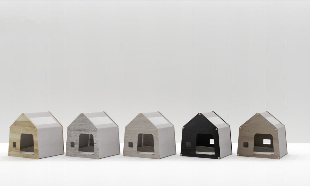 Luxurious Wood Pet Furniture Foldable Wooden Cat Shelter 39x43.5x38cm