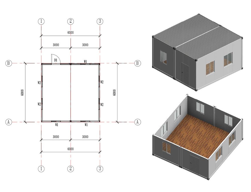 Steel Structure Folding Caravan Container House 20ft Flat Pack Container